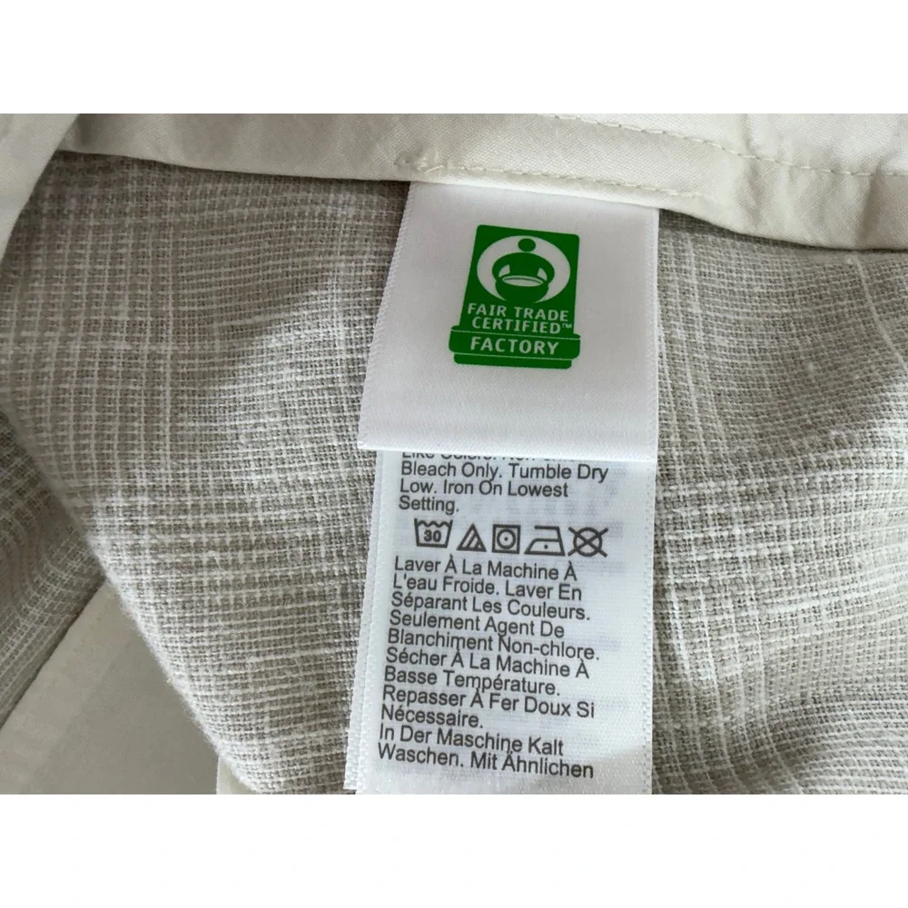 J Crew Factory Straight Fit Pants 34x34 Beige Glen Plaid Linen Cotton Blend NWT